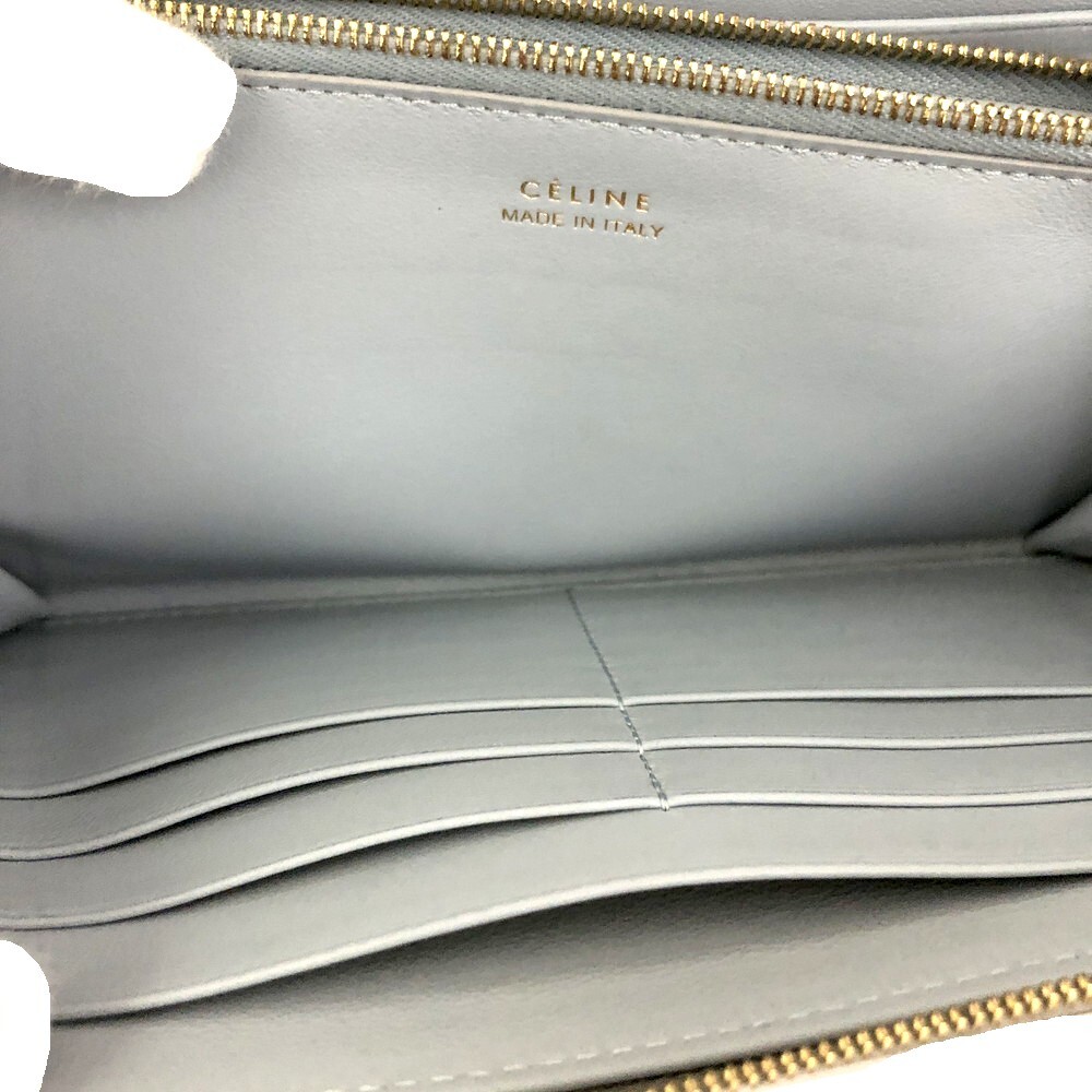 Celine Logo Leather Zip Around Long #193691C69 - Picture 7 of 8
